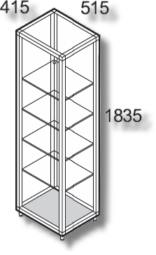 Stand-Glasvitrine C515 - Skizze