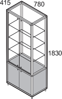 Standglasvitrine C717M Skizze