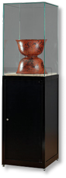 Glasvitrine 1800 S mit Drehtuer und Glassturz
