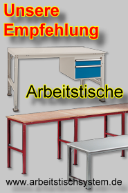 Werbung Arbeitstische Glasvitrine 